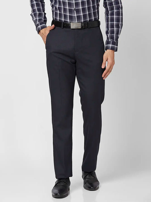 Park Avenue Men Fawn Solid Regular Fit Polyester Blend Trouser