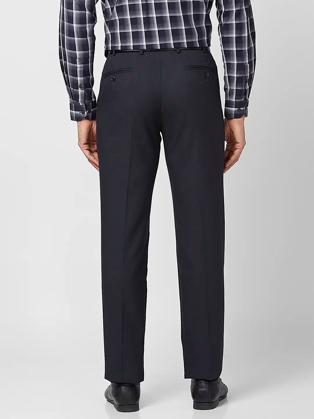 Park Avenue Men Fawn Solid Regular Fit Polyester Blend Trouser