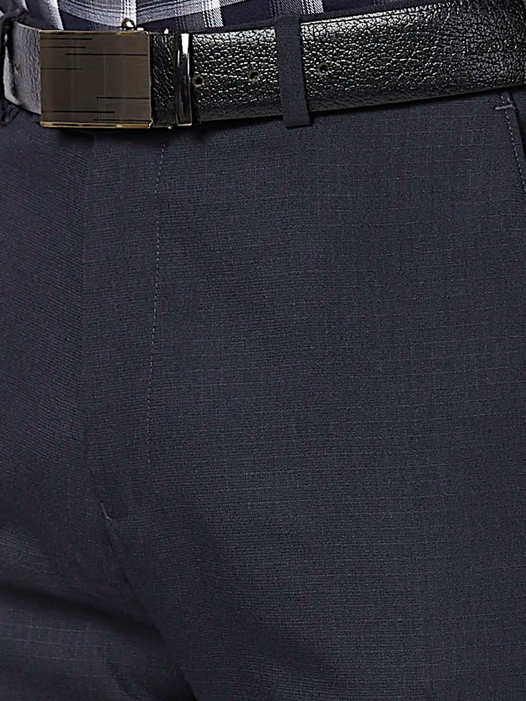 Park Avenue Men Fawn Solid Regular Fit Polyester Blend Trouser