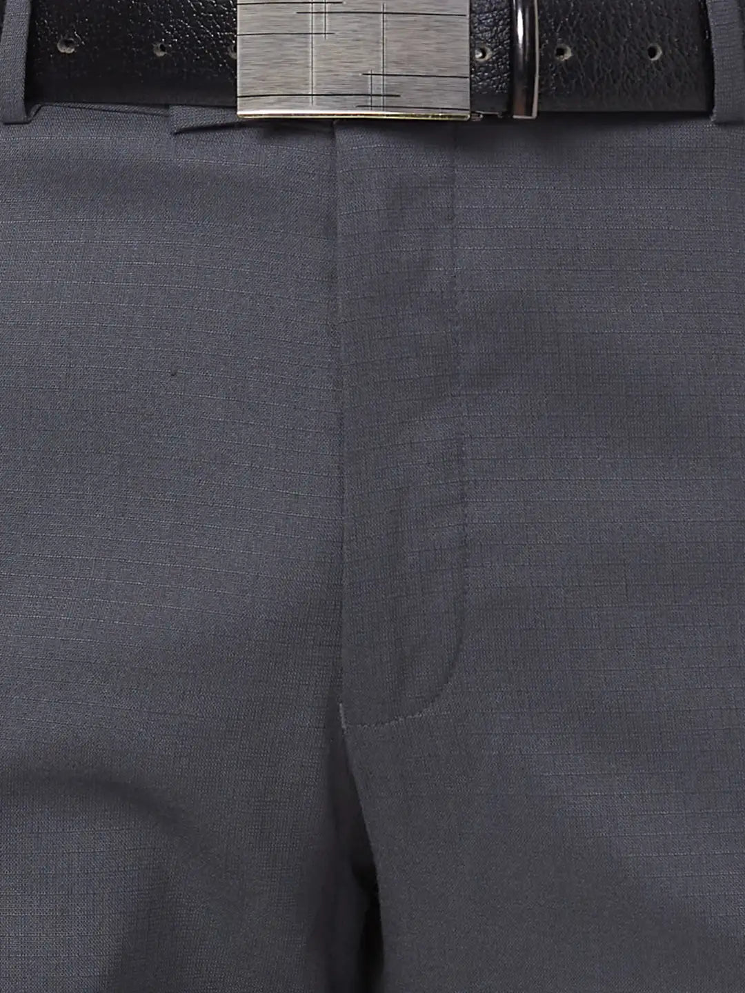 Park Avenue Men Black Checks Regular Fit Polyester Blend Trouser