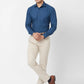 Park Avenue Men Green Melange Active Fit Terelyen Blend Trouser
