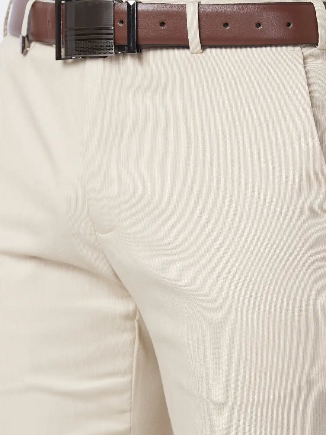 Park Avenue Men Green Melange Active Fit Terelyen Blend Trouser