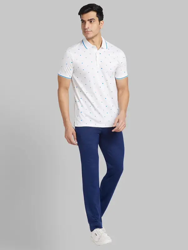 Men Regular Fit Blue Trouser