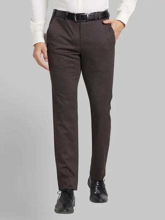 Men Regular Fit Fawn Trouser