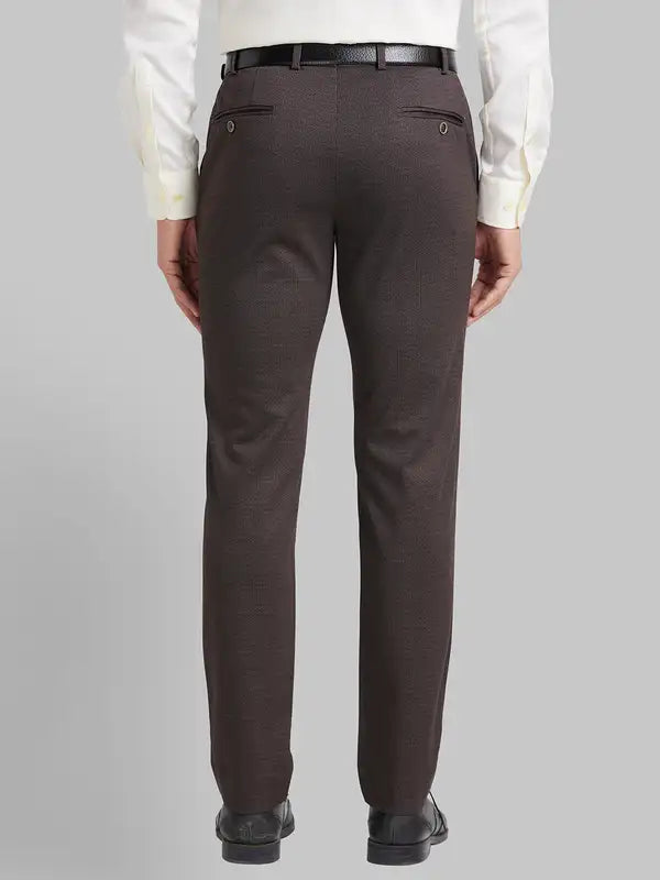 Men Regular Fit Fawn Trouser
