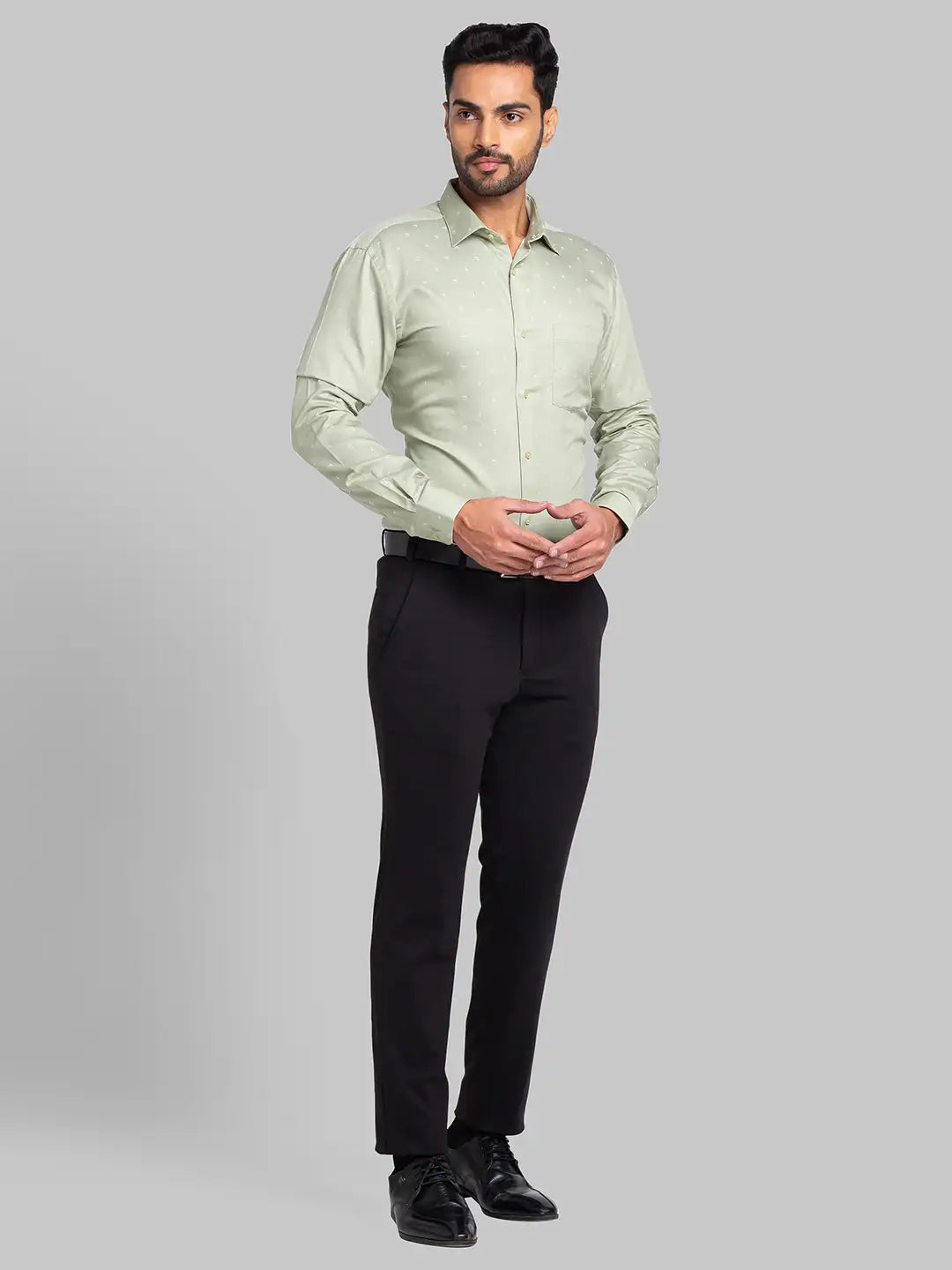 Men Active Fit Green Trouser