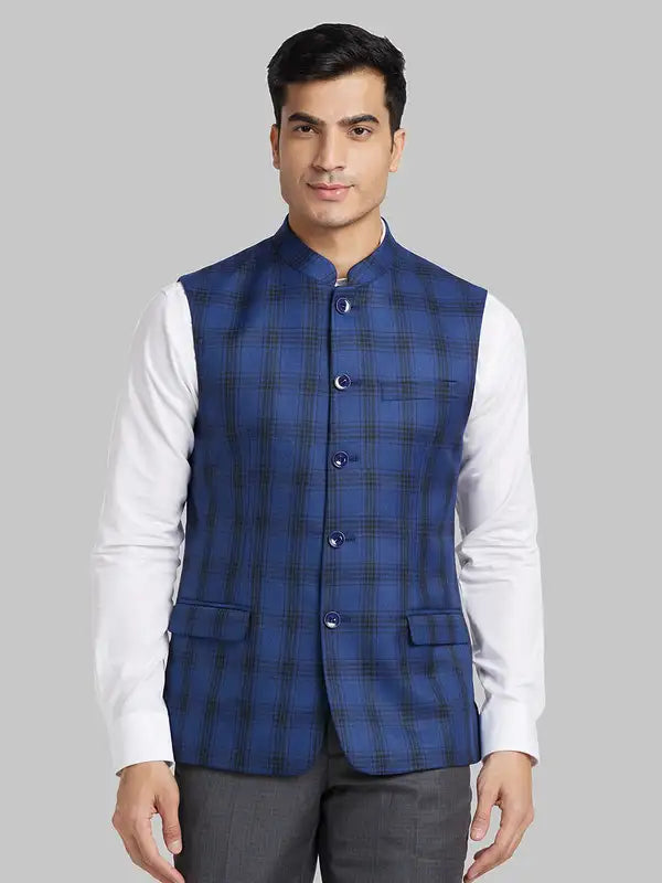 Men Slim Fit Black Bundi