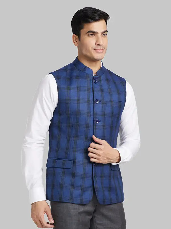 Men Slim Fit Black Bundi
