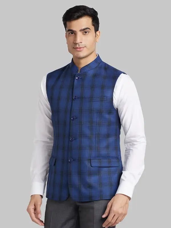 Men Slim Fit Black Bundi