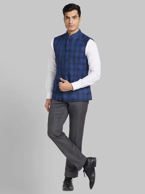 Men Slim Fit Black Bundi