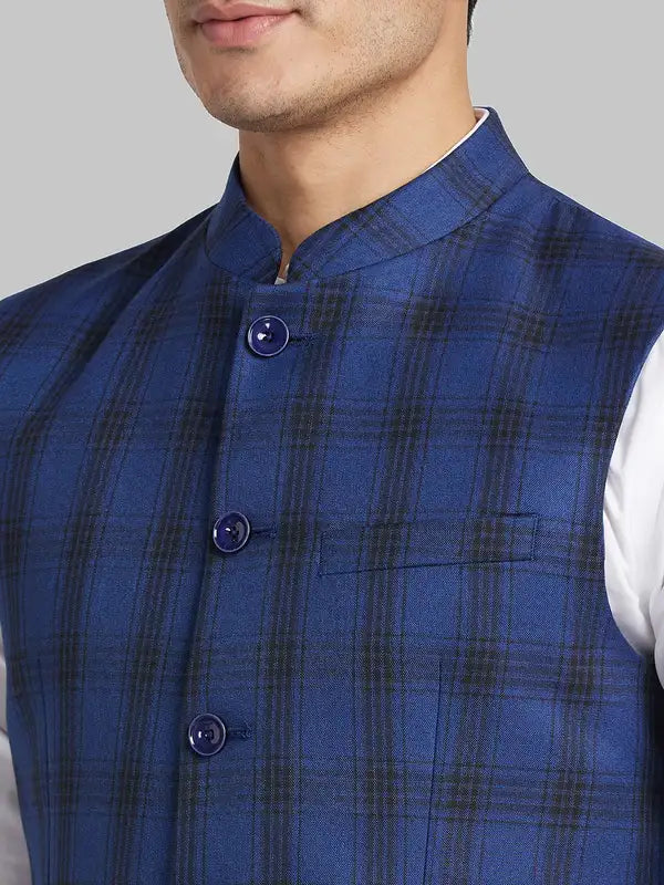 Men Slim Fit Black Bundi