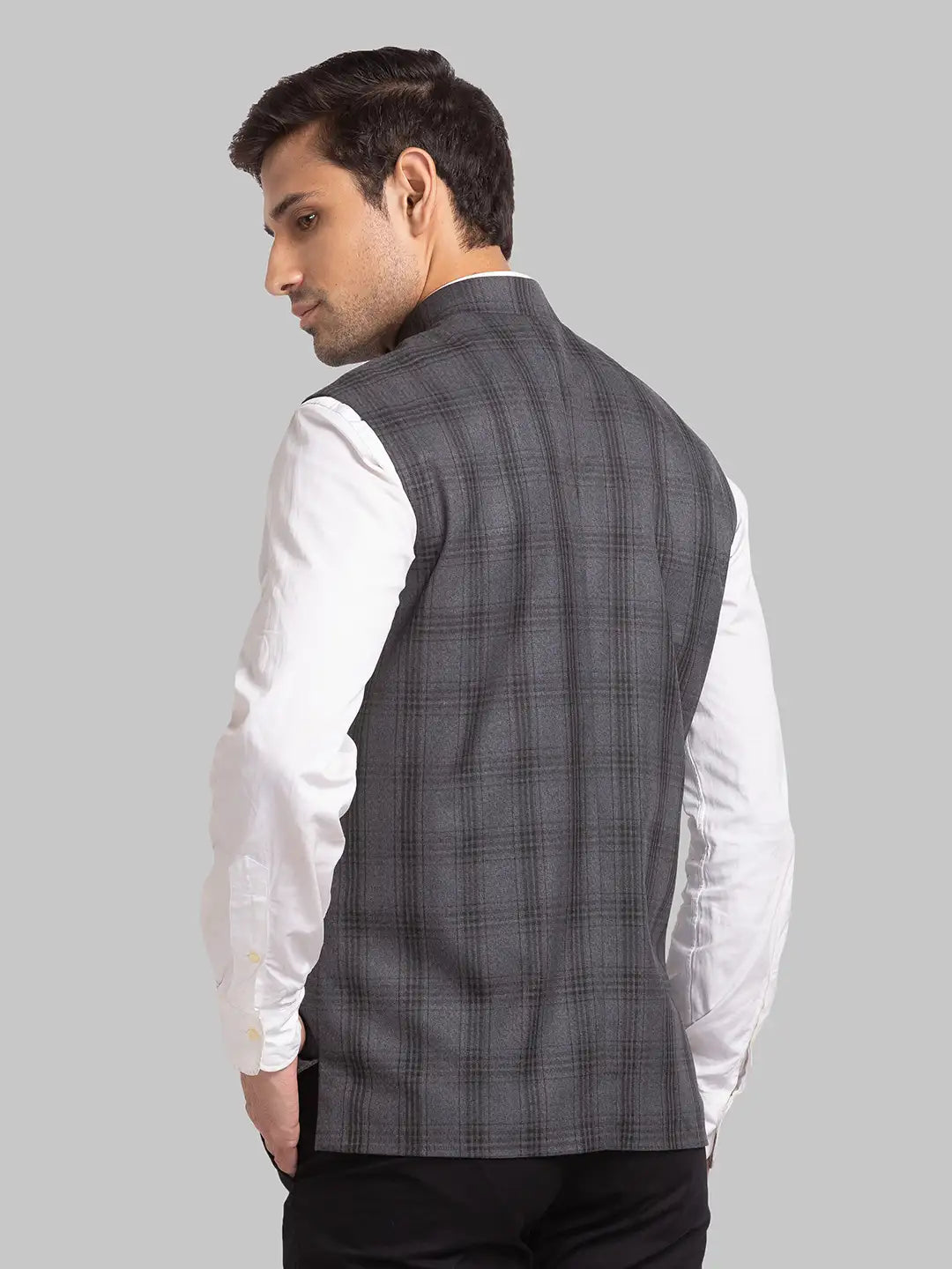 Men Slim Fit Blue Bundi