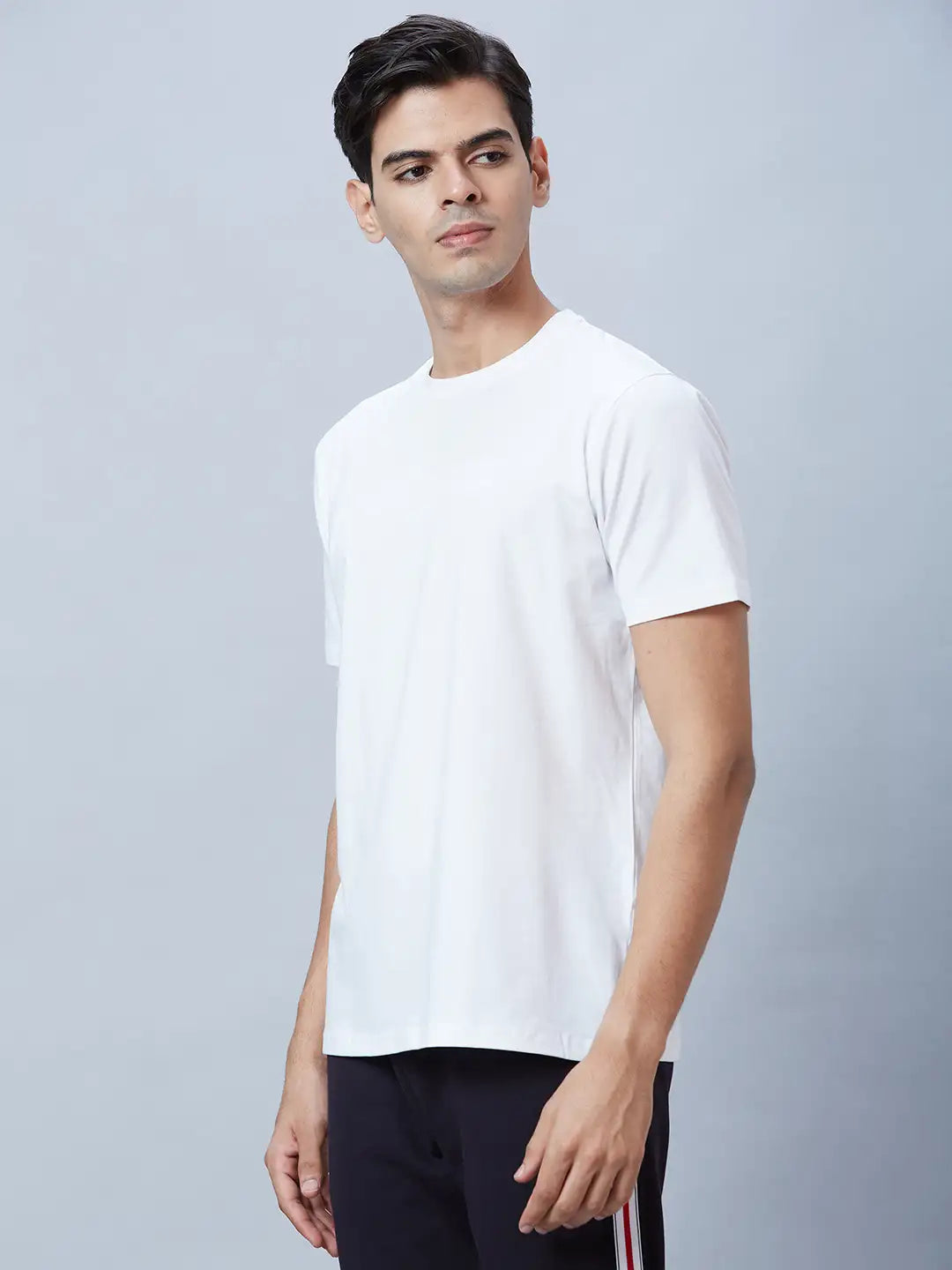 Men Yellow Slim Fit Print Cotton Blend T-Shirt