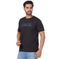Park Avenue Men Blue Print Slim Fit Cotton Blend Fold Neck T-Shirt
