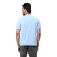 Park Avenue Men Blue Solid Slim Fit Cotton Blend Round Neck T-Shirt