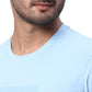 Park Avenue Men Blue Solid Slim Fit Cotton Blend Round Neck T-Shirt
