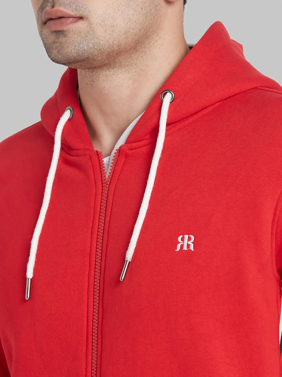 Raymond Men White Solid Regular Fit Cotton Blend Sweatshirt