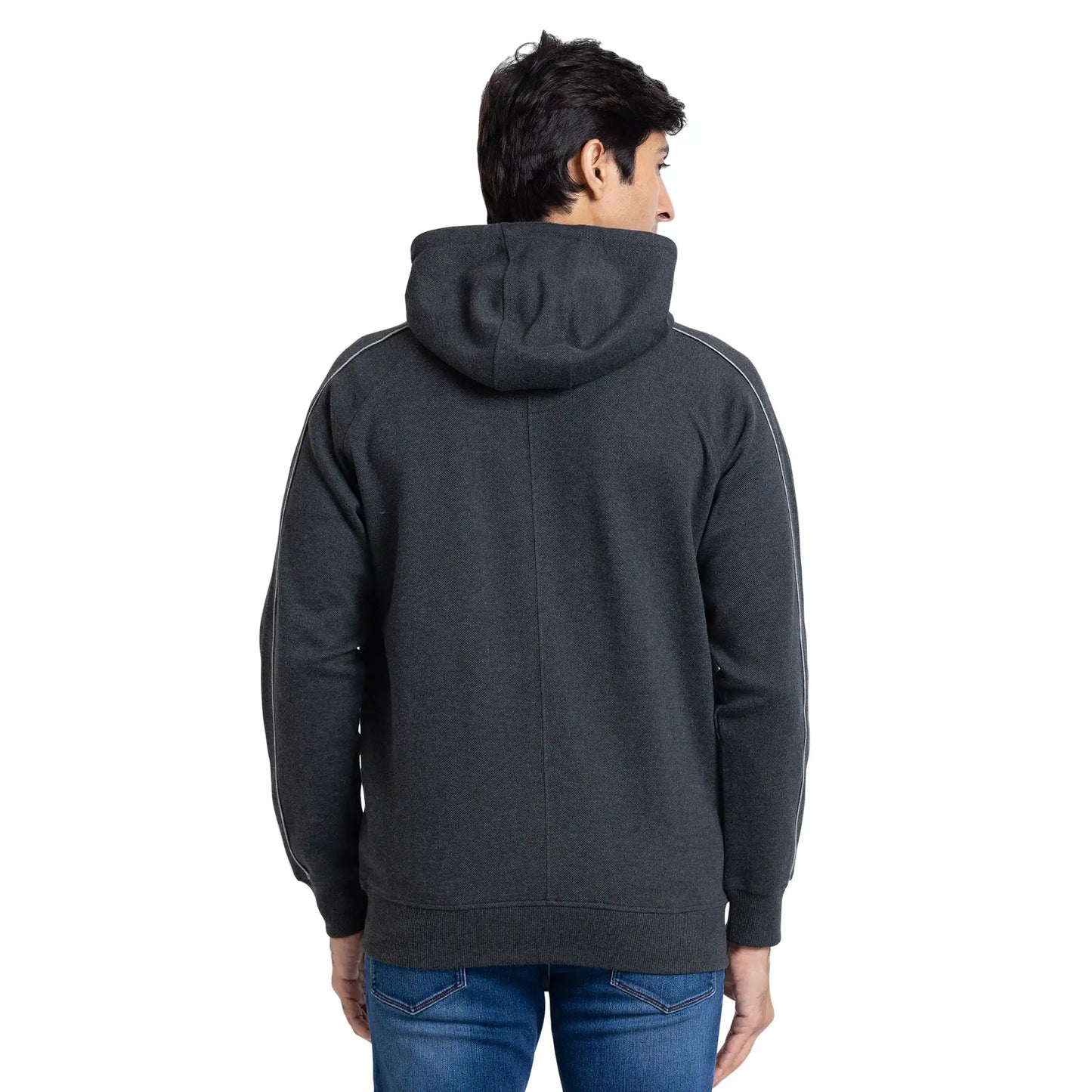 Raymond Men Green Solid Regular Fit Cotton Blend Sweatshirt