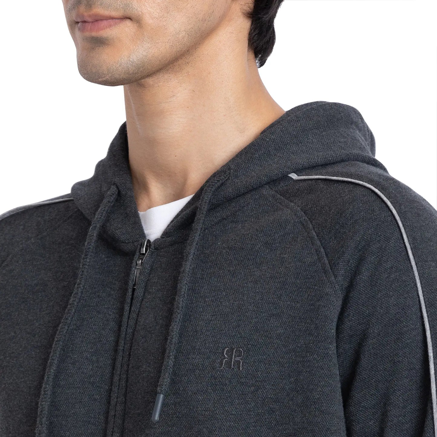 Raymond Men Green Solid Regular Fit Cotton Blend Sweatshirt