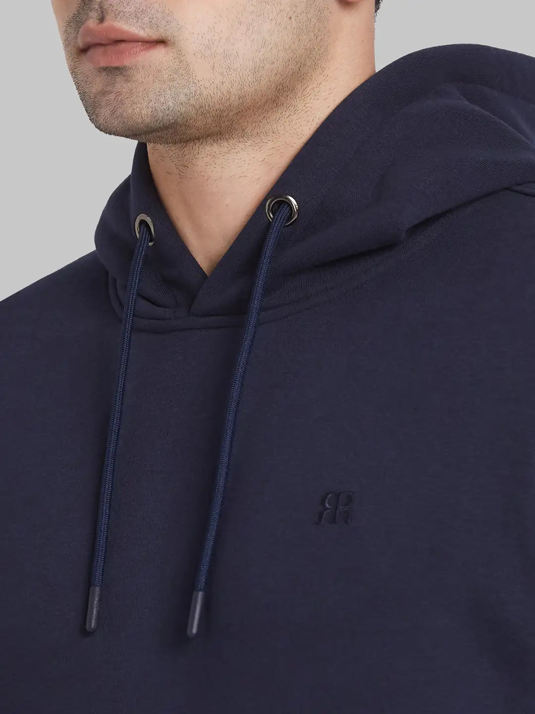 Raymond Men Black Solid Regular Fit Cotton Blend Sweatshirt