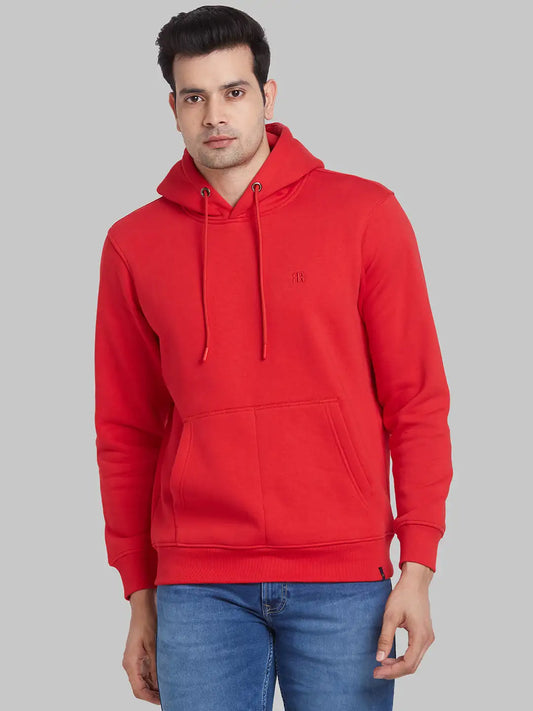 Raymond Men White Solid Regular Fit Cotton Blend Sweatshirt