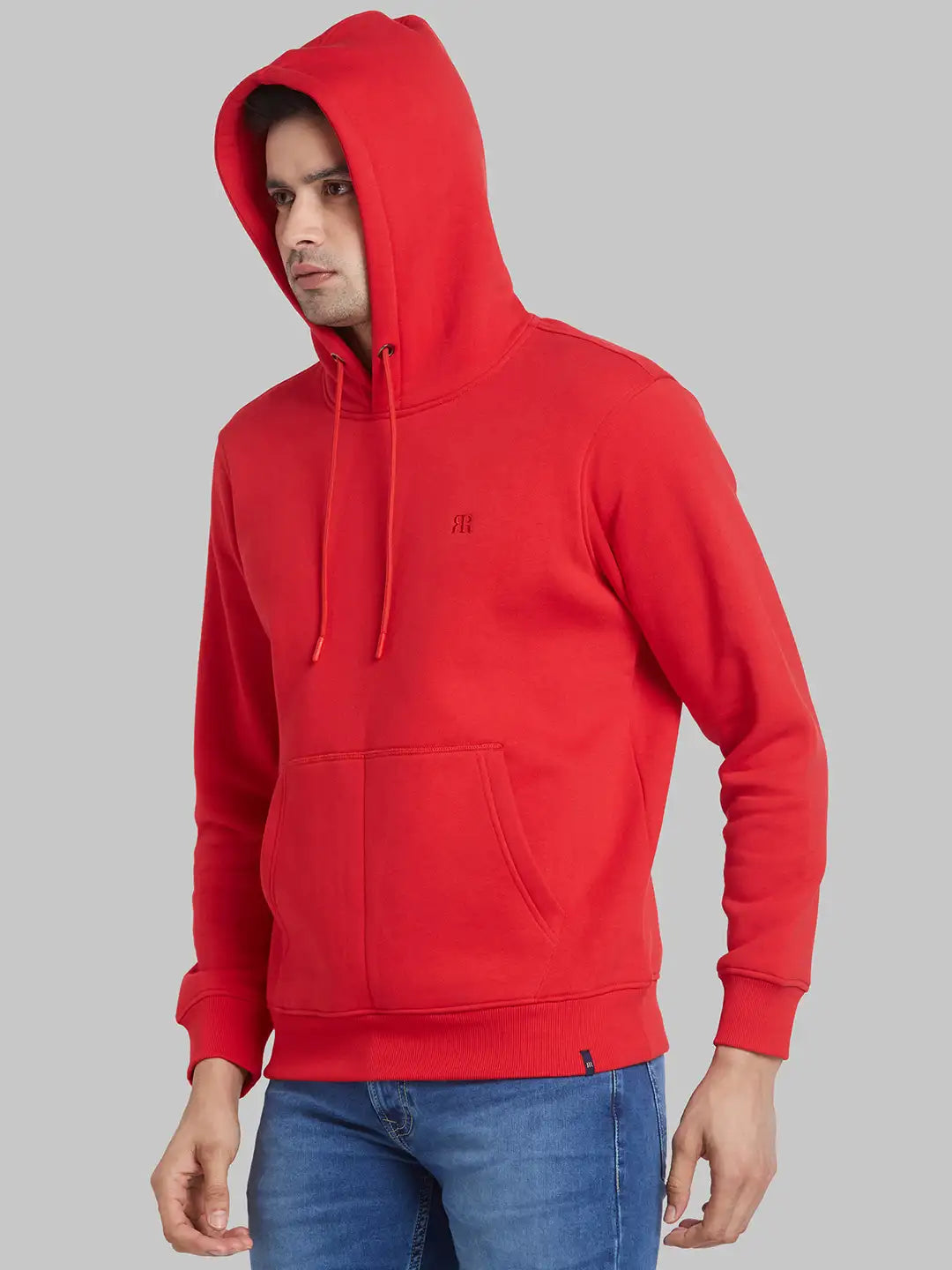 Raymond Men White Solid Regular Fit Cotton Blend Sweatshirt