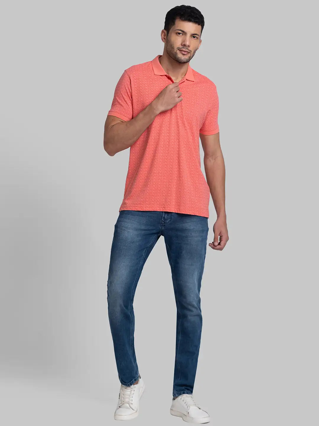 Men Slim Fit Dark Maroon Polo