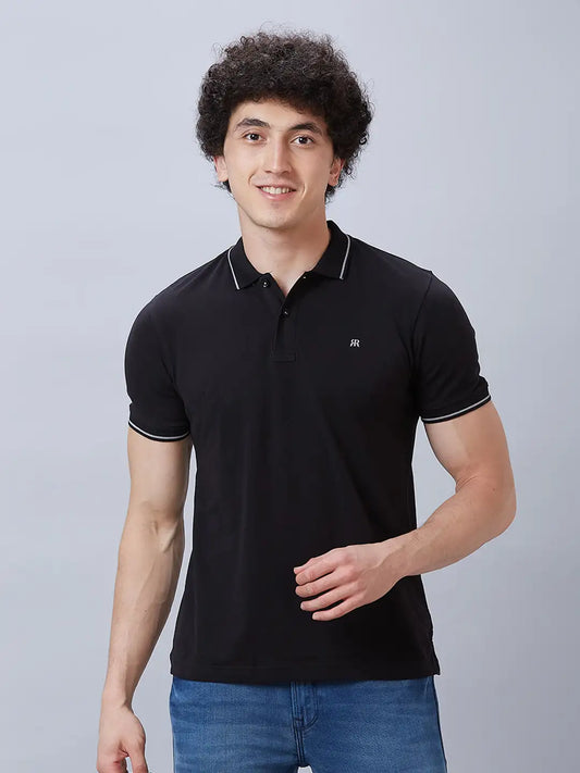 Raymond Men Red Solid Contemporary Fit Cotton T-Shirt