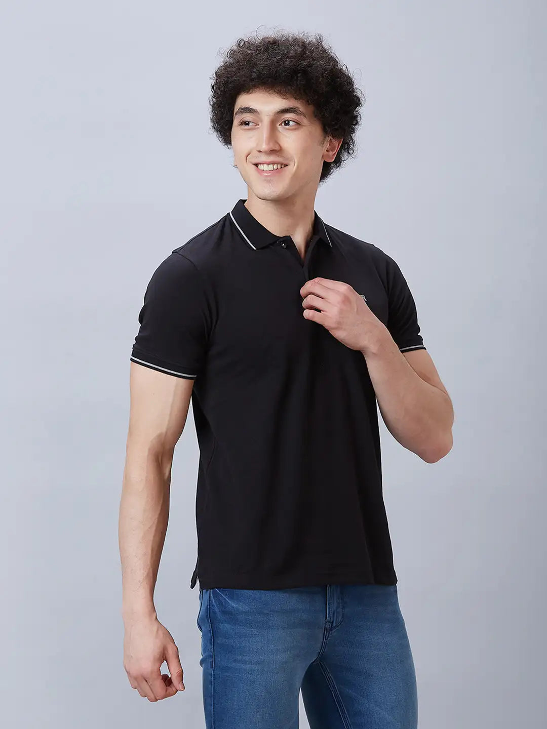 Raymond Men Red Solid Contemporary Fit Cotton T-Shirt