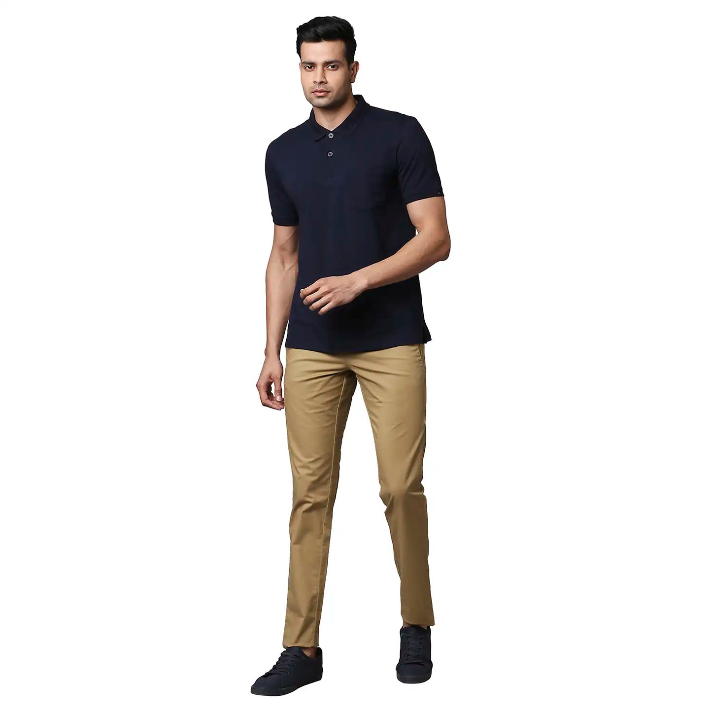 Men Contemporary Fit Dark Maroon T-Shirt