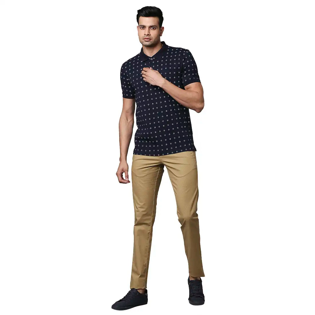 Men Regular Fit Black Polo