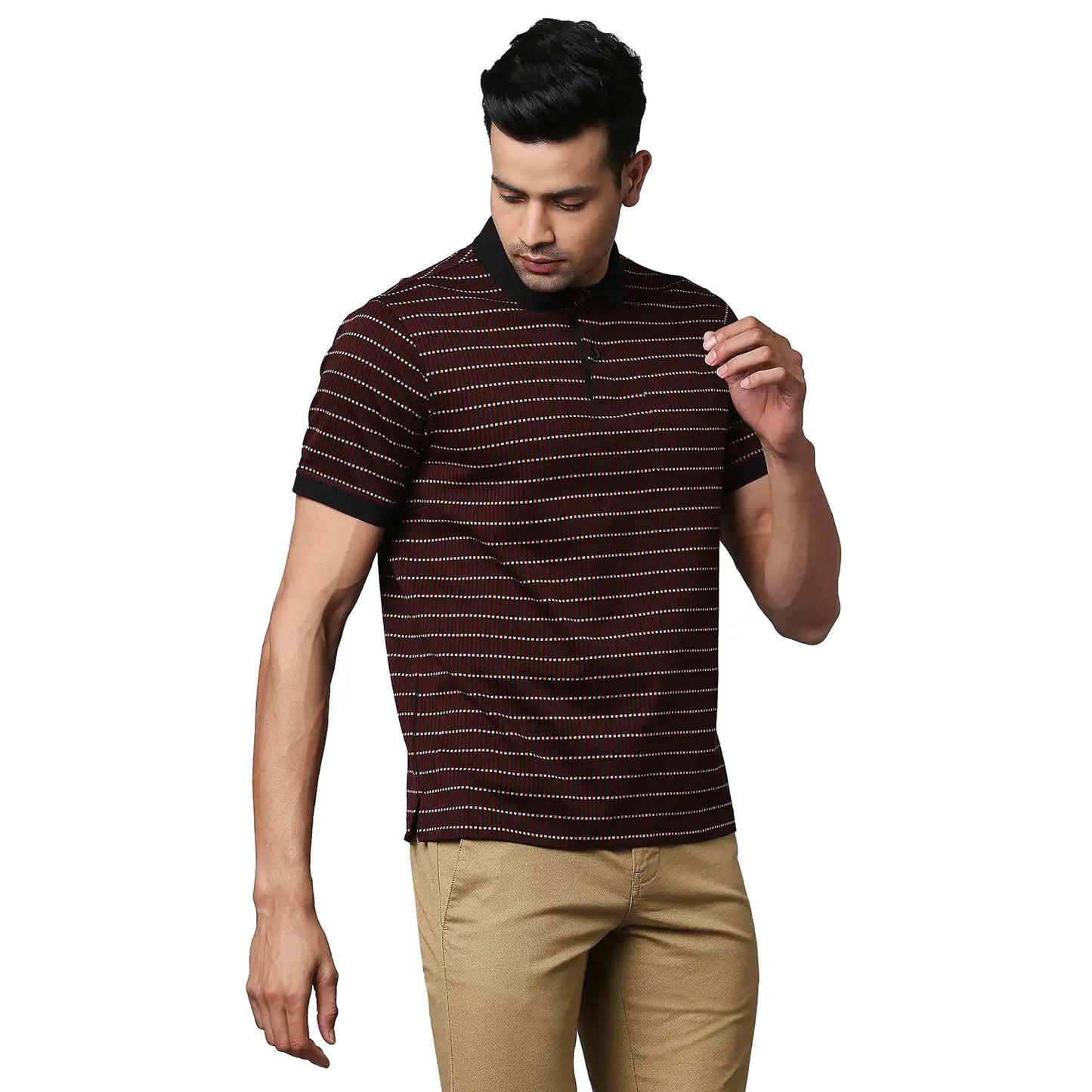 Men Contemporary Fit Dark Blue Polo