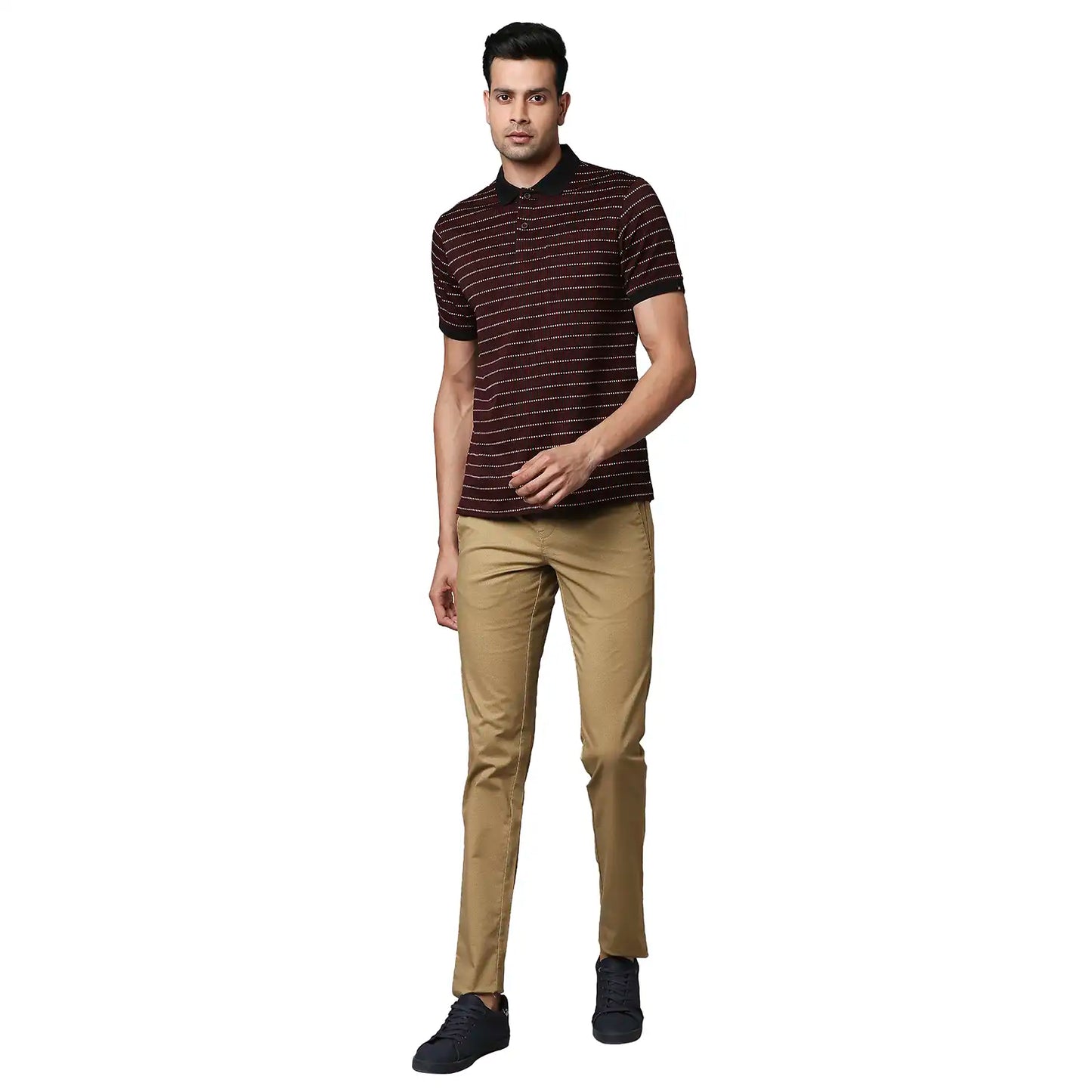 Men Contemporary Fit Dark Blue Polo