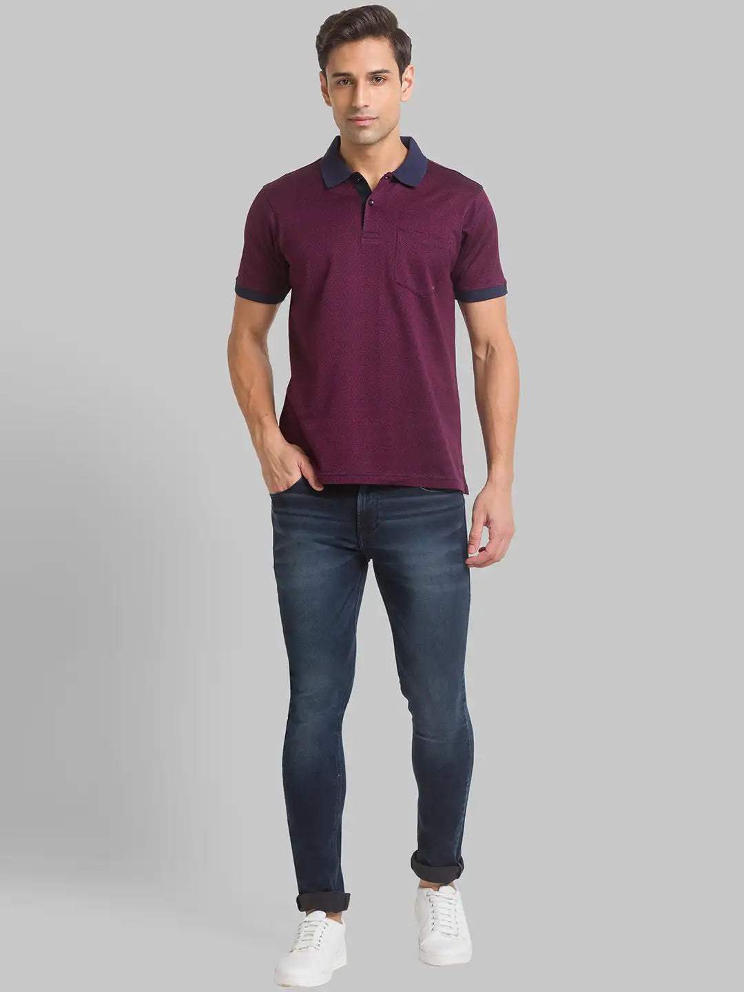 Men Regular Fit Green T-Shirt & Polo