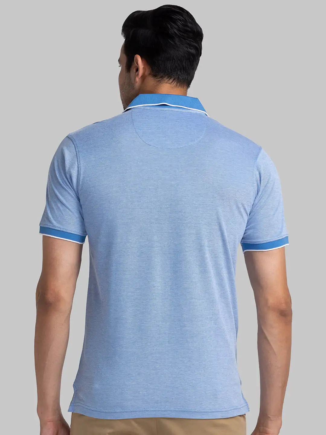 Men Regular Fit Blue Polo