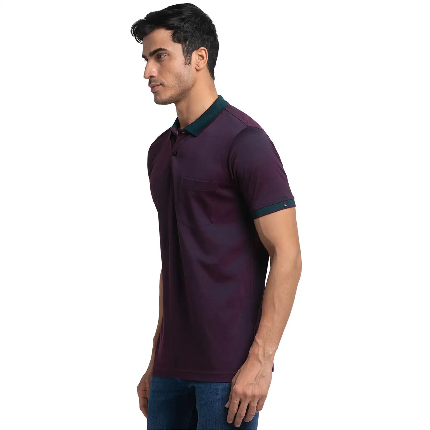 Men Slim Fit Fancy Blue Polo
