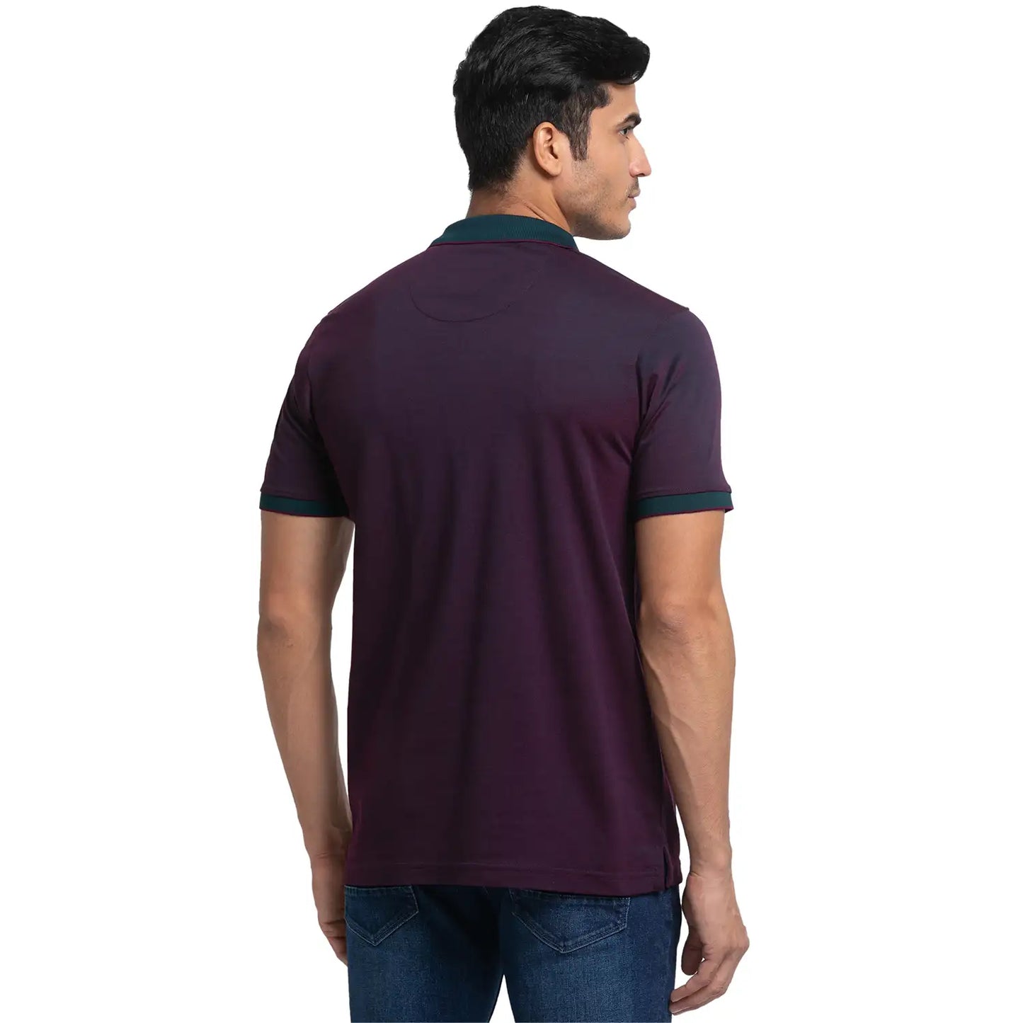 Men Slim Fit Fancy Blue Polo