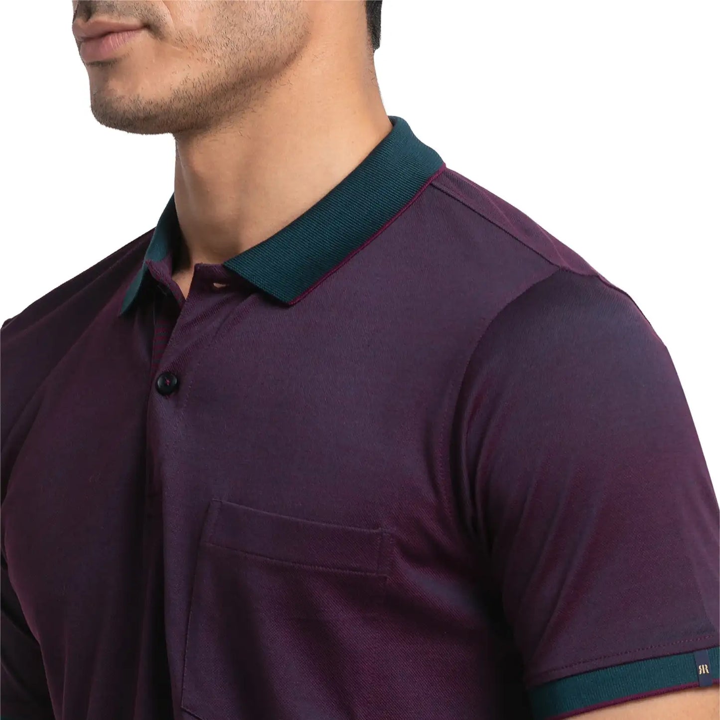Men Slim Fit Fancy Blue Polo