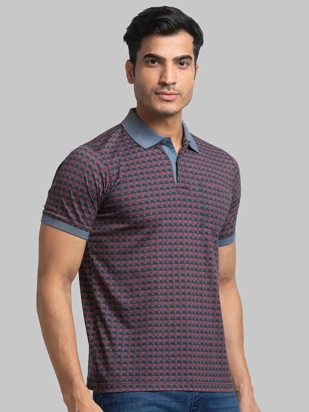 Men Regular Fit Maroon T-Shirt & Polo