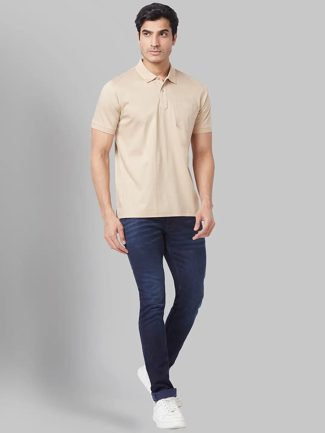 Men Orange Classic Fit Supima Cotton T-Shirt