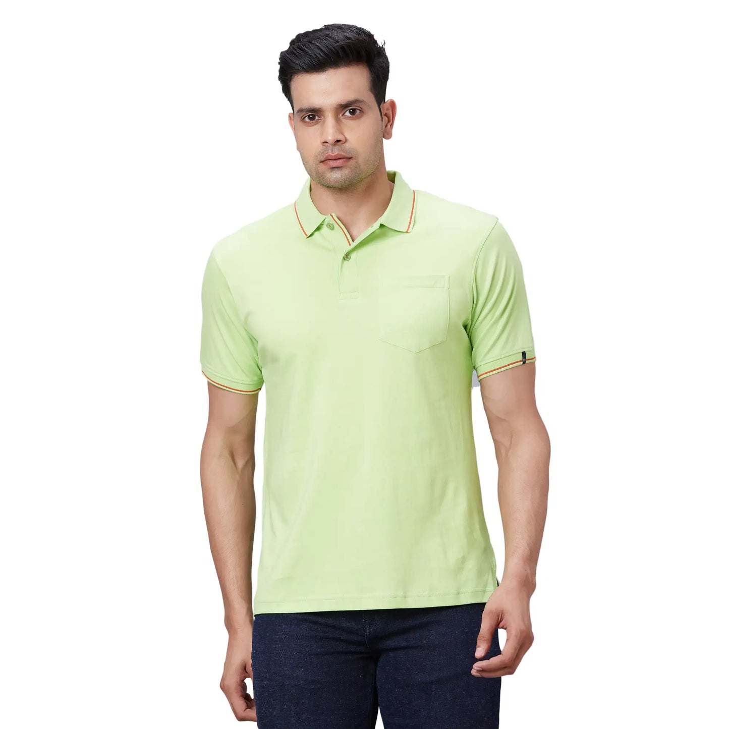 Men Black Contemporary Fit Solid Knit Cotton T-Shirt