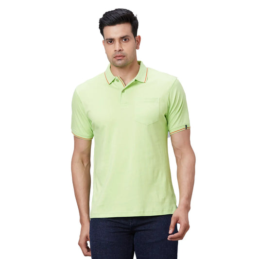 Men Black Contemporary Fit Solid Knit Cotton T-Shirt