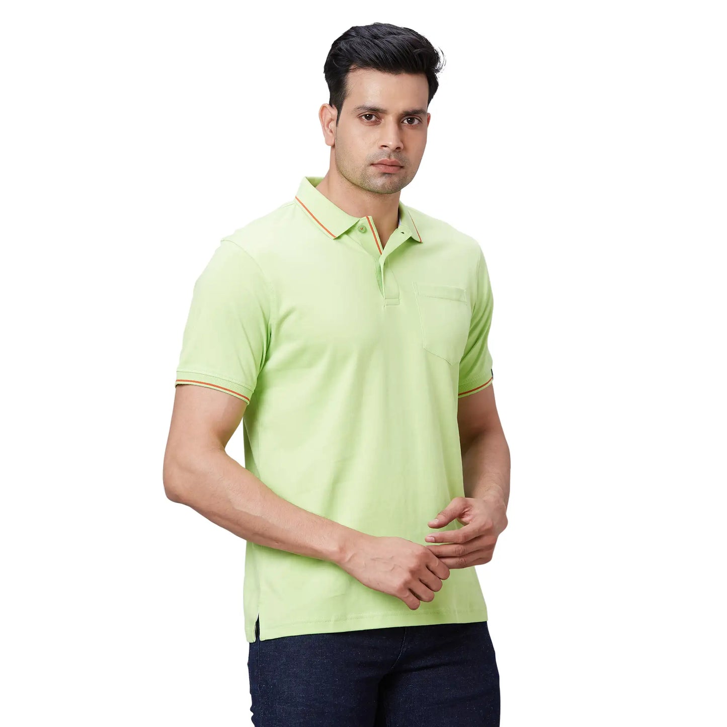 Men Black Contemporary Fit Solid Knit Cotton T-Shirt