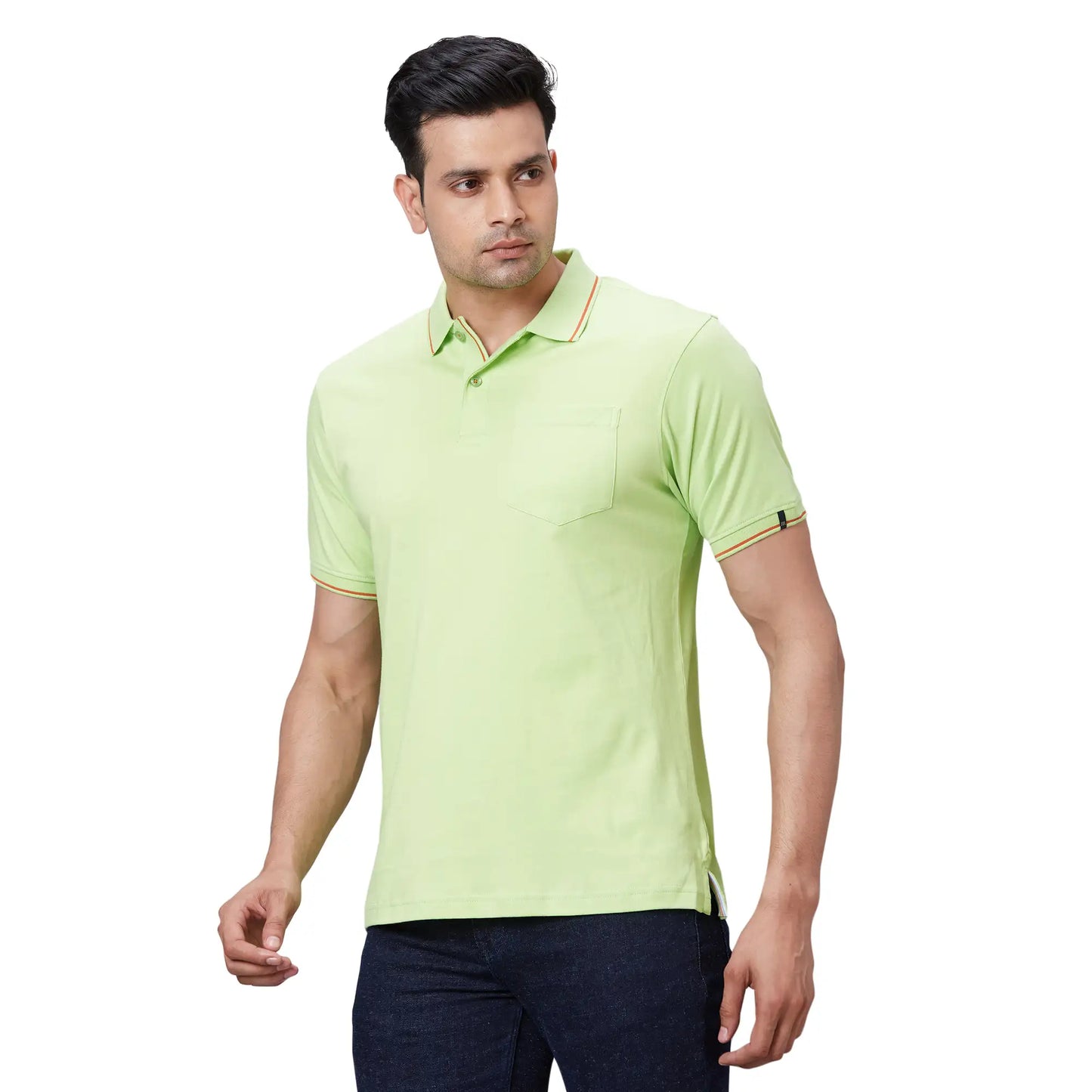 Men Black Contemporary Fit Solid Knit Cotton T-Shirt