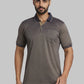 Raymond Men Blue Jacquard Contemporary Fit Cotton T-Shirt