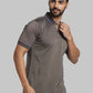 Raymond Men Blue Jacquard Contemporary Fit Cotton T-Shirt