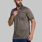 Raymond Men Blue Jacquard Contemporary Fit Cotton T-Shirt