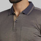 Raymond Men Blue Jacquard Contemporary Fit Cotton T-Shirt