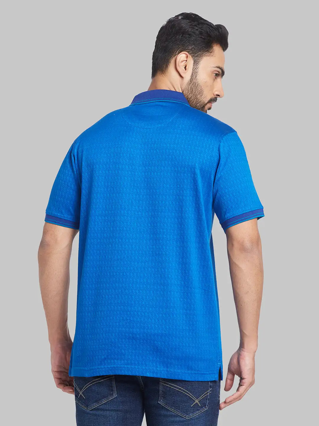Raymond Men Brown Jacquard Contemporary Fit Cotton T-Shirt