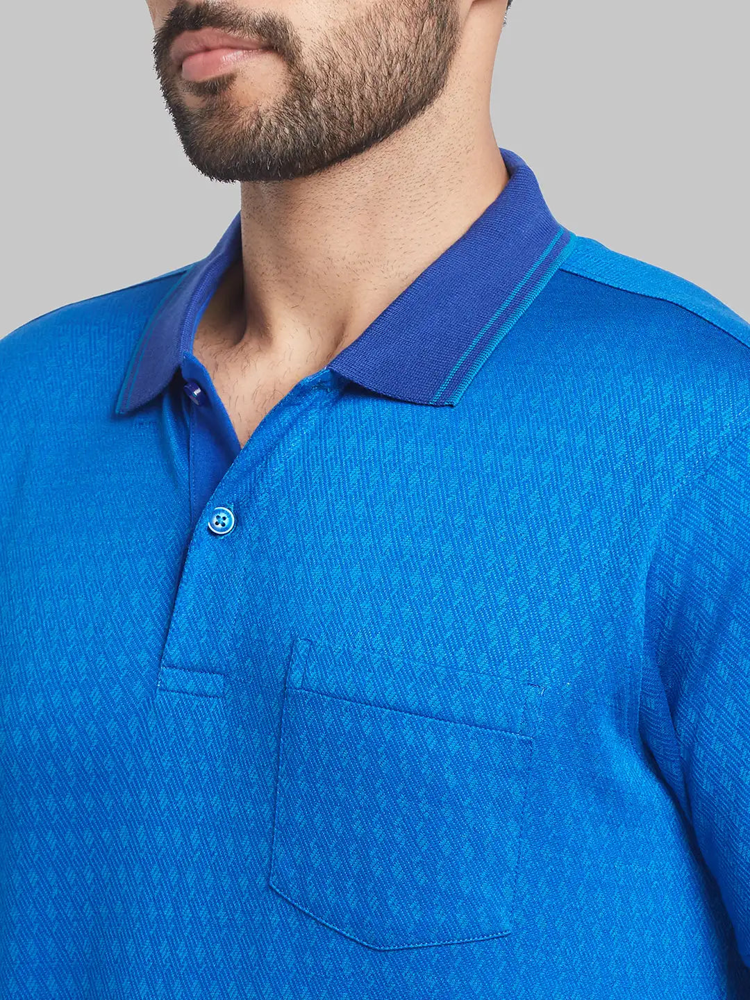 Raymond Men Brown Jacquard Contemporary Fit Cotton T-Shirt